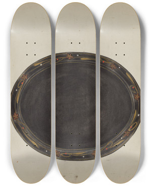 Triptych art skateboard deck of Mary Fitzgerald Tray by Mary Fitzgerald