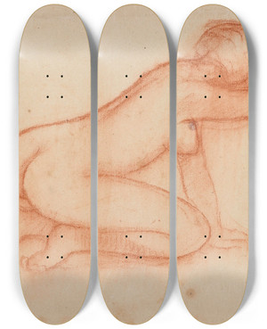 Triptych art skateboard deck of Aristide Maillol Nu Agenouill by Aristide Maillol (1861-1944) Triptych art skateboard deck of Aristide Maillol Nu Agenouill by Aristide Maillol (1861-1944)