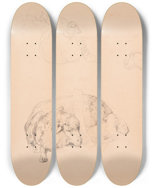 Triptych art skateboard deck of Jacquesraymond Brascassat Tudes De Moutons by Jacques Raymond Brascassat (1804-1867) Triptych art skateboard deck of Jacquesraymond Brascassat Tudes De Moutons by Jacques Raymond Brascassat (1804-1867)