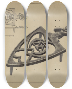 Triptych art skateboard deck of Herman Bader Pa German Flatiron Holder_1 by Herman Bader Triptych art skateboard deck of Herman Bader Pa German Flatiron Holder_1 by Herman Bader