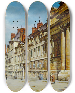 Triptych art skateboard deck of Pauljosephvictor Dargaud La Sorbonne by Paul-Joseph-Victor Dargaud (1873-1921)