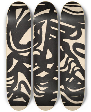 Triptych art skateboard deck of Jacoba Van Heemskerck Composition_3 by Jacoba Van Heemskerck (1876-1923)