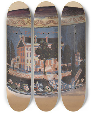 Triptych art skateboard deck of Stewart Wheeler Bandbox_1 by Stewart Wheeler