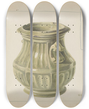 Triptych art skateboard deck of Wilford H Shurtliff Sugar Bowl by Wilford H Shurtliff