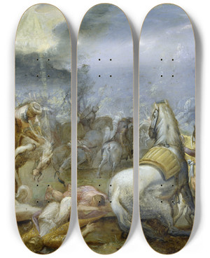 Triptych art skateboard deck of Adam Elsheimer The Conversion Of Saint Paul by Adam Elsheimer (1578-1610)