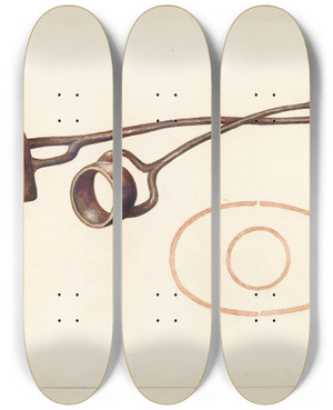 Triptych art skateboard deck of Elizabeth Johnson Branding Iron_10 by Elizabeth Johnson