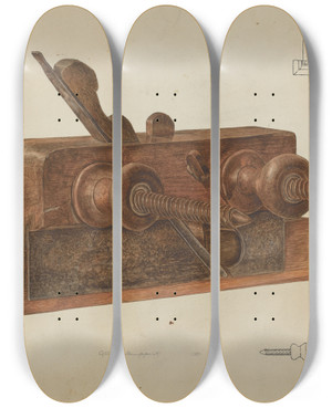 Triptych art skateboard deck of Albert Geuppert Plane by Albert Geuppert