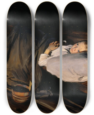 Triptych art skateboard deck of Albert Gebhard Orphan by Albert Gebhard (1869-1937)