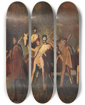 Triptych art skateboard deck of Cyprin Majernk Expedition by Cyprian Majernik (1909-1945) Triptych art skateboard deck of Cyprin Majernk Expedition by Cyprian Majernik (1909-1945)