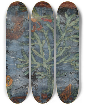 Triptych art skateboard deck of Paul Klee Fairy Tale Of The North by Paul Klee (1879-1940)
