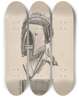 Triptych art skateboard deck of Julio Gonzlez Ttes_3 by Julio Gonzalez (1876-1942)