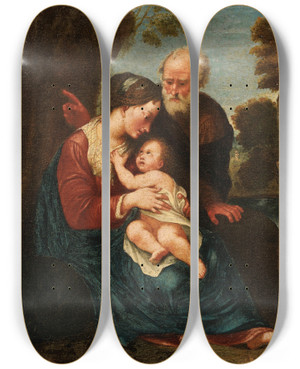 Triptych art skateboard deck of Pasquale Rossi Le Repos De La Sainte Famille by Pasquale Rossi (1861) Triptych art skateboard deck of Pasquale Rossi Le Repos De La Sainte Famille by Pasquale Rossi (1861)
