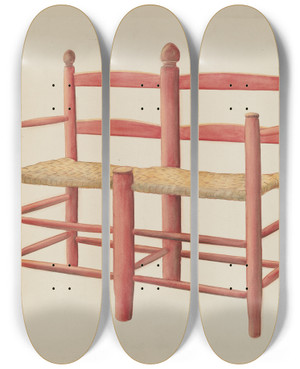 Triptych art skateboard deck of Manford Shattuck Wagon Seat by Manford Shattuck