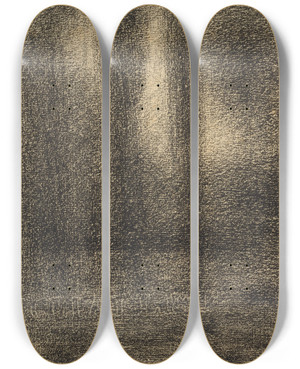 Triptych art skateboard deck of Georges Seurat Poplars by Georges Seurat (1859-1891)