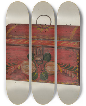 Triptych art skateboard deck of Charles Henning Toleware Box_1 by Charles Henning