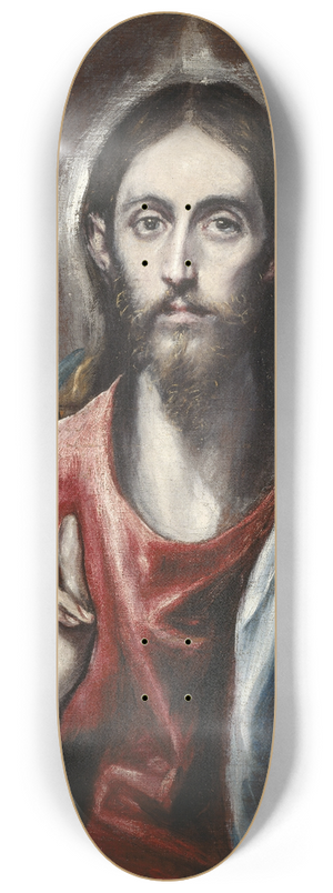 El Greco (Domenikos Theotokopoulos) - Christ Blessing (the Saviour Of The World) 8.25 inch art skate deck