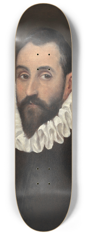 El Greco (Domenikos Theotokopoulos) - Portrait of a gentleman 8.25 inch art skate deck