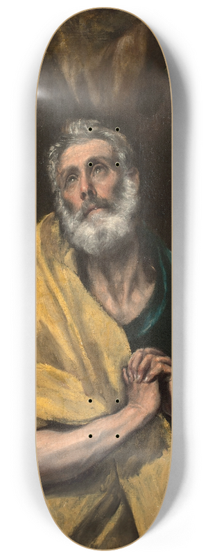 El Greco (Domenikos Theotokopoulos) - Saint Peter in Tears 8.25 inch art skate deck