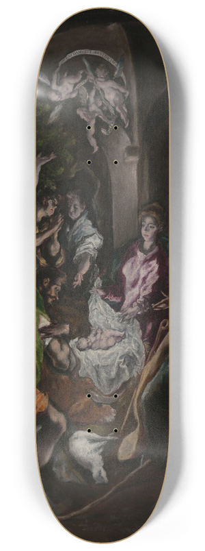 El Greco (Domenikos Theotokopoulos) - The Adoration of the Shepherds 8.25 inch art skate deck