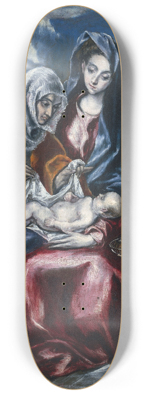 El Greco (Domenikos Theotokopoulos) - The Holy Family with Saint Anne and the Infant John the Baptist 8.25 inch art skate deck