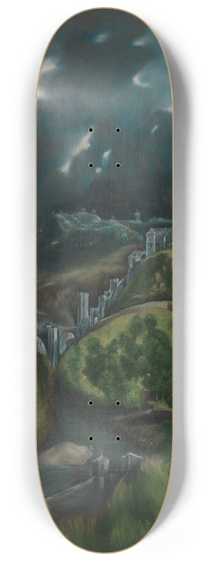 El Greco (Domenikos Theotokopoulos) - View of Toledo 8.25 inch art skate deck