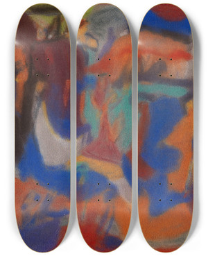 Triptych art skateboard deck of Adolf Hlzel Figurale Komposition_2 by Adolf Holzel (1853-1934)