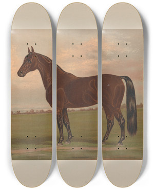 Triptych art skateboard deck of Henry Stull Almont by Henry Stull (1851-1913)