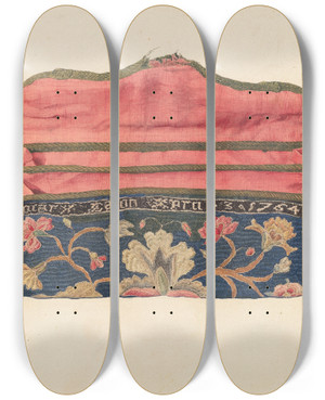 Triptych art skateboard deck of Eleanor Alexander Purse by Eleanor Alexander