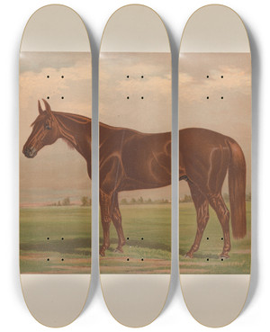 Triptych art skateboard deck of Henry Stull Piedmont by Henry Stull (1851-1913)