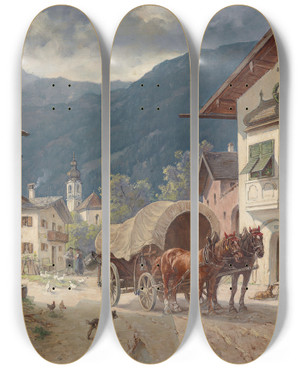 Triptych art skateboard deck of Dsir Thomassin Rast Vor Dem Wirtshaus by Desire Thomassin (1858-1933) Triptych art skateboard deck of Dsir Thomassin Rast Vor Dem Wirtshaus by Desire Thomassin (1858-1933)