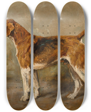 Triptych art skateboard deck of John Emms Ringwood by John Emms (1843-1912) Triptych art skateboard deck of John Emms Ringwood by John Emms (1843-1912)