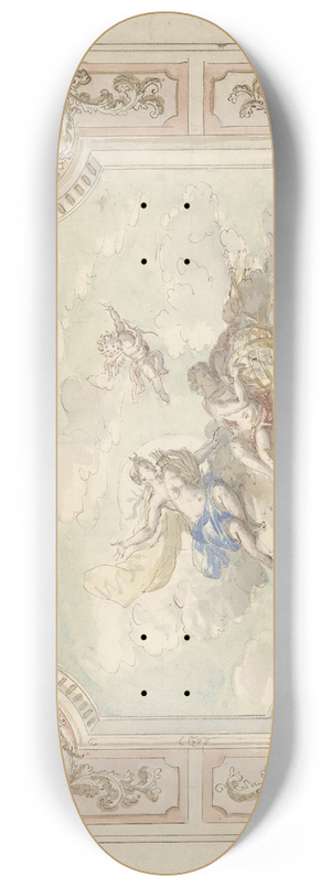Elias van Nijmegen - Ontwerp voor een plafondschildering met Diana en Endymion 8.25 inch art skate deck Elias van Nijmegen - Ontwerp voor een plafondschildering met Diana en Endymion 8.25 inch art skate deck