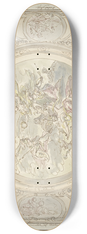 Elias van Nijmegen - Ontwerp voor een plafondschildering met een allegorie met Minerva 8.25 inch art skate deck Elias van Nijmegen - Ontwerp voor een plafondschildering met een allegorie met Minerva 8.25 inch art skate deck