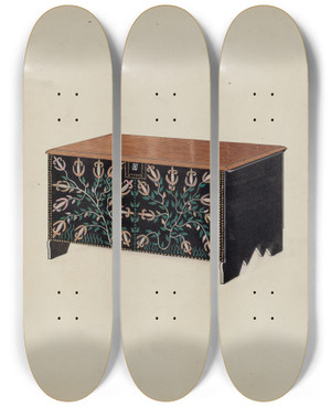 Triptych art skateboard deck of Martin Partyka Chest by Martin Partyka