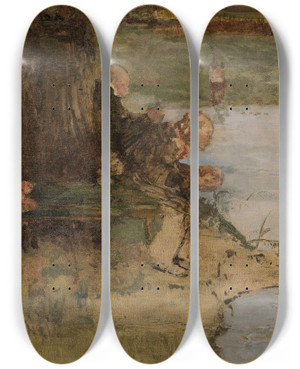 Triptych art skateboard deck of Witold Wojtkiewicz Vegetation by Witold Wojtkiewicz (1879-1909)