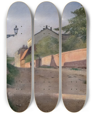 Triptych art skateboard deck of Eugne Jansson Dbelnsgatan by Eugene Jansson (1862-1915)