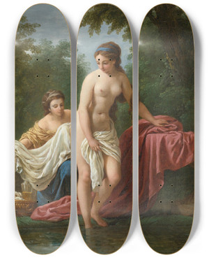 Triptych art skateboard deck of Louisjeanfranois Lagrene David And Bathsheba by Louis-Jean-Franois Lagrene (1724-1805)