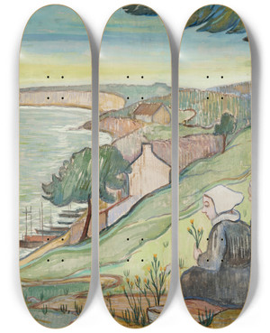 Triptych art skateboard deck of Paul Srusier Bretonnes Au Pouldu by Paul Serusier (1864-1927) Triptych art skateboard deck of Paul Srusier Bretonnes Au Pouldu by Paul Serusier (1864-1927)
