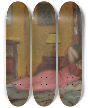 Triptych art skateboard deck of Georges Despagnat La Liseuse by Georges d'Espagnat (1870-1950) Triptych art skateboard deck of Georges Despagnat La Liseuse by Georges d'Espagnat (1870-1950)
