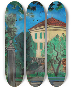 Triptych art skateboard deck of Raoul Dufy Lentre Du Jardin by Raoul Dufy (1877-1953)