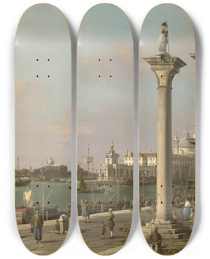Triptych art skateboard deck of Canaletto Bacino Di S Marco From The Piazzetta by Canaletto (1697-1768)