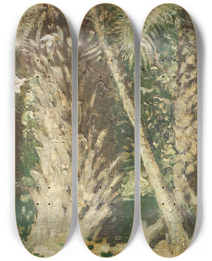 Triptych art skateboard deck of Sir William Nicholson Alcazar Gardens by William Nicholson