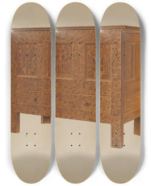 Triptych art skateboard deck of Martin Partyka Hadley Chest by Martin Partyka