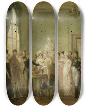 Triptych art skateboard deck of Mattheus Ignatius Van Bree An Unidentified Historical Subject by Mattheus Ignatius Van Bree (1773-1839)