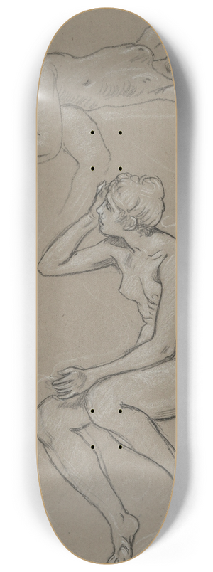 Elihu Vedder - Studies for Figure ofSpring 8.25 inch art skate deck