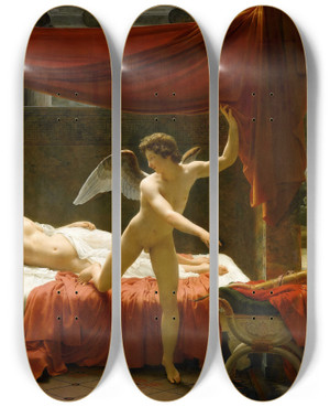 Triptych art skateboard deck of Franoisedouard Picot Cupid And Psyche by Franois-Edouard Picot (1786-1868)