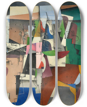 Triptych art skateboard deck of Georges Valmier Le Piano by Georges Valmier (1885-1937)
