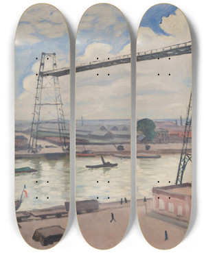 Triptych art skateboard deck of Albert Marquet Rouen Le Pont Transbordeur by Albert Marquet (1875-1947) Triptych art skateboard deck of Albert Marquet Rouen Le Pont Transbordeur by Albert Marquet (1875-1947)