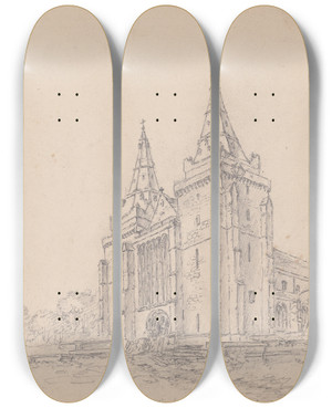 Triptych art skateboard deck of James Moore Cathedral Church Of St Machar Scotland by James Moore (1762-1799)