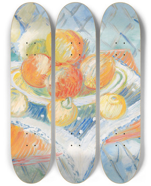 Triptych art skateboard deck of Sigrid Hjertn Still Life_2 by Sigrid Hjerten (1885-1948)